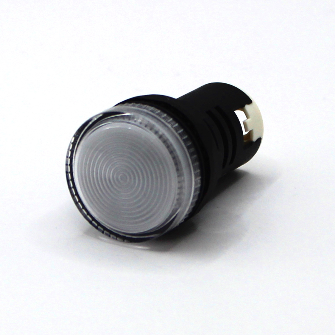 картинка PL22C-012-W Лампа сигнальная, тип С, белая, 12V, LED AC/DC от магазина Одежда+