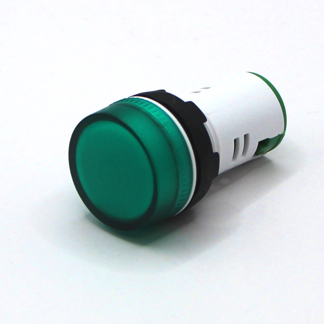 картинка PL22A-012-G Лампа сигнальная, тип A, зелёная, 12V, LED AC/DC от магазина Одежда+