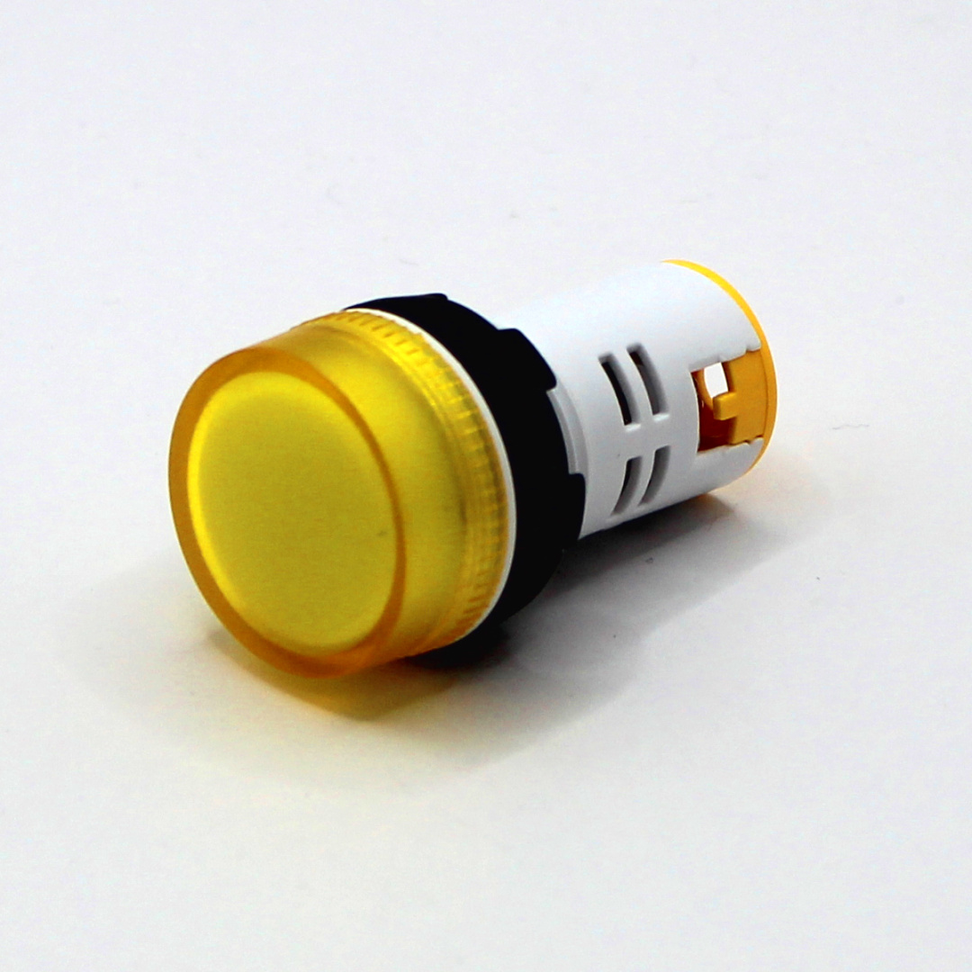 картинка PL22A-220-Y Лампа сигнальная, тип A, жёлтая, 220V, LED AC/DC от магазина Одежда+