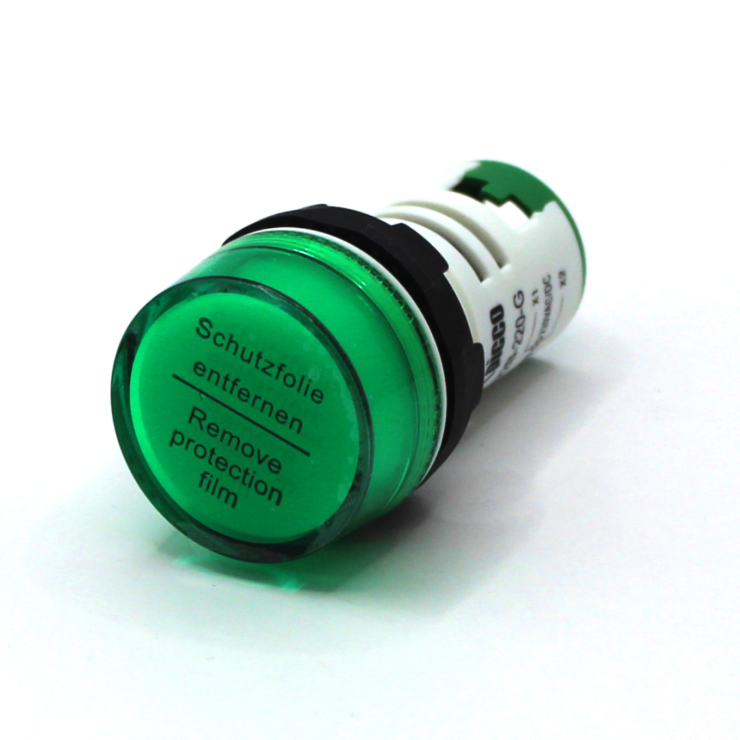 картинка PL22B-220-G Лампа сигнальная, тип B, зелёная, 220V, LED AC/DC от магазина Одежда+